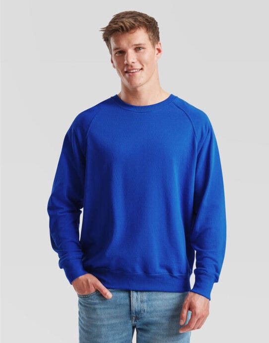 Fruit Of The Loom 62138 FOTL Men's Lightweight Raglan Sweat - Royal