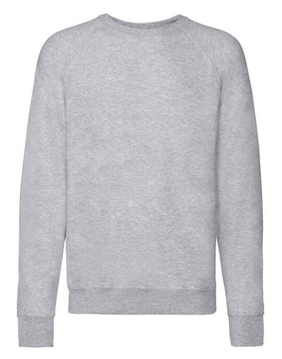 Fruit Of The Loom 62138 FOTL Men's Lightweight Raglan Sweat - Heather Grey