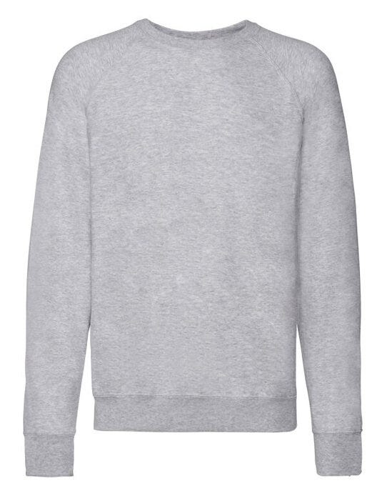 Fruit Of The Loom 62138 FOTL Men's Lightweight Raglan Sweat - Heather Grey