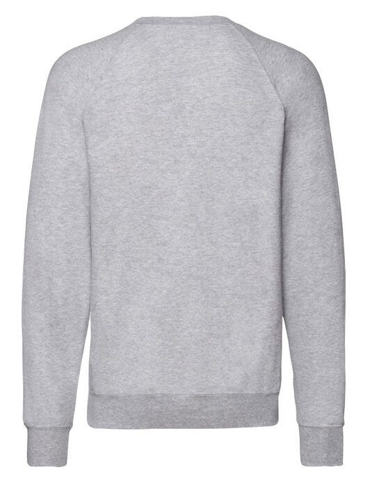 Fruit Of The Loom 62138 FOTL Men's Lightweight Raglan Sweat - Heather Grey