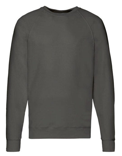 Fruit Of The Loom 62138 FOTL Men's Lightweight Raglan Sweat - Light Graphite