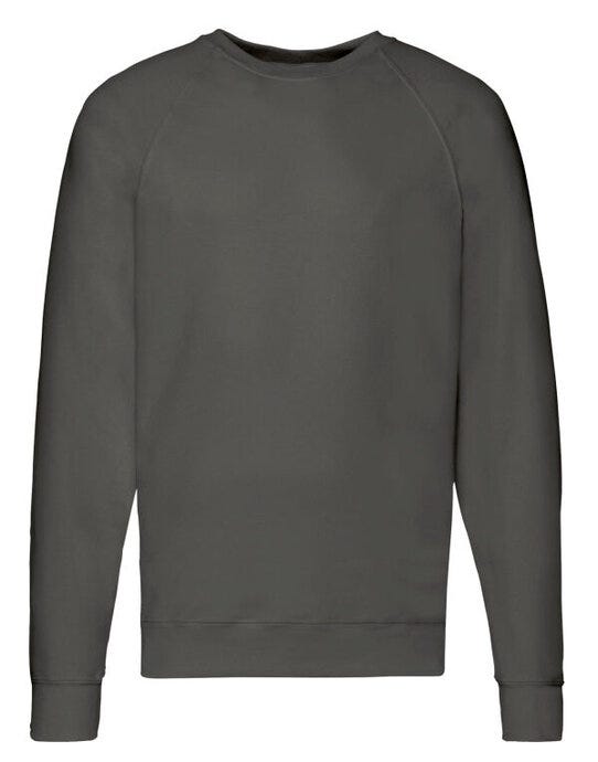 Fruit Of The Loom 62138 FOTL Men's Lightweight Raglan Sweat - Light Graphite