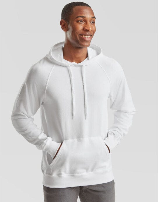 Fruit Of The Loom 62140 FOTL Men's Lightweight Hooded Sweat - White