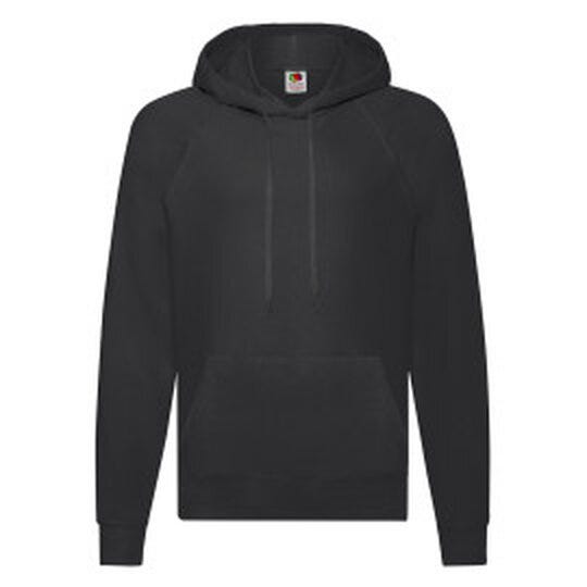 Fruit Of The Loom 62140 FOTL Men's Lightweight Hooded Sweat - Black