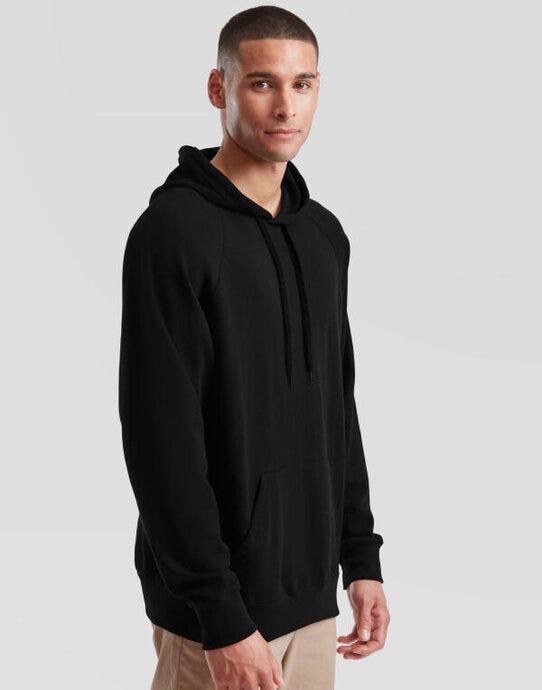 Fruit Of The Loom 62140 FOTL Men's Lightweight Hooded Sweat - Black