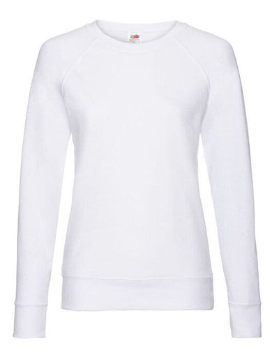 Fruit Of The Loom 62146 FOTL Ladies Lightweight Raglan Sweat - White