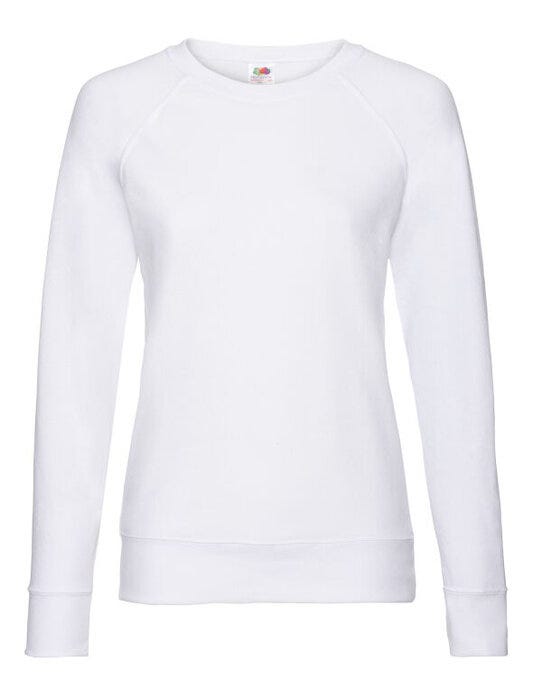 Fruit Of The Loom 62146 FOTL Ladies Lightweight Raglan Sweat - White