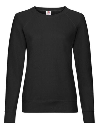 Fruit Of The Loom 62146 FOTL Ladies Lightweight Raglan Sweat - Black