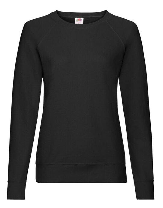 Fruit Of The Loom 62146 FOTL Ladies Lightweight Raglan Sweat - Black
