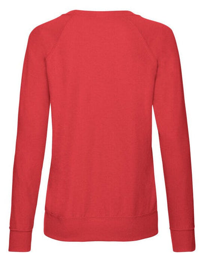 Fruit Of The Loom 62146 FOTL Ladies Lightweight Raglan Sweat - Red