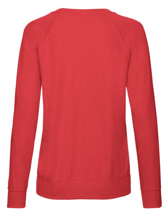 Fruit Of The Loom 62146 FOTL Ladies Lightweight Raglan Sweat - Red