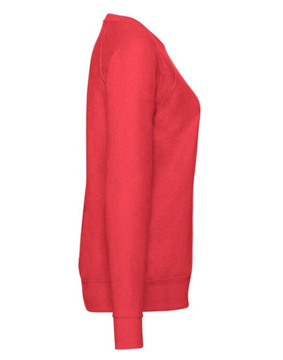 Fruit Of The Loom 62146 FOTL Ladies Lightweight Raglan Sweat - Red
