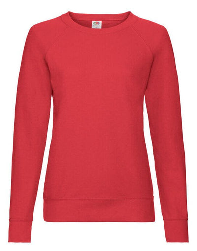 Fruit Of The Loom 62146 FOTL Ladies Lightweight Raglan Sweat - Red