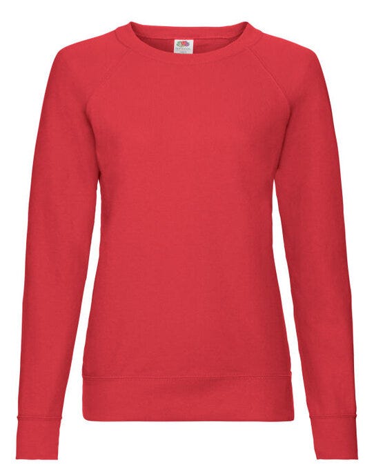 Fruit Of The Loom 62146 FOTL Ladies Lightweight Raglan Sweat - Red