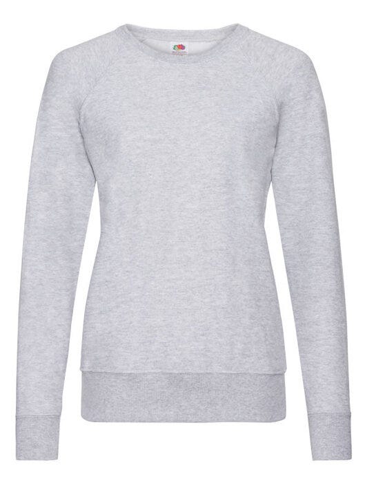 Fruit Of The Loom 62146 FOTL Ladies Lightweight Raglan Sweat - Heather Grey