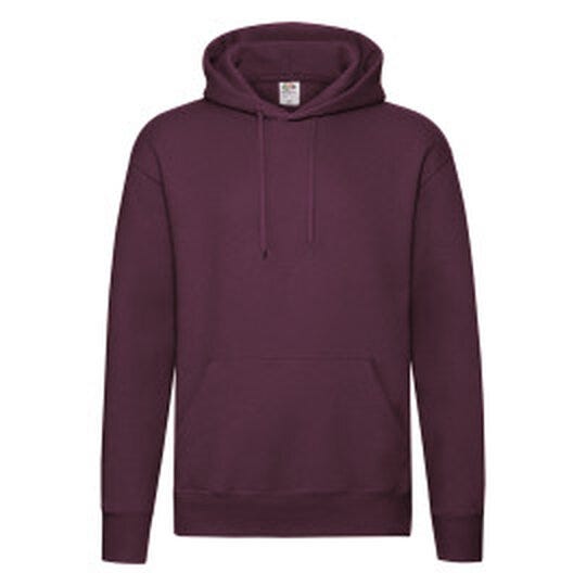 Fruit Of The Loom 62152 FOTL Mens Premium Hooded Sweat - Burgundy