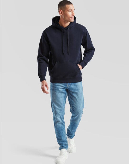 Fruit Of The Loom 62152 FOTL Mens Premium Hooded Sweat - Deep Navy