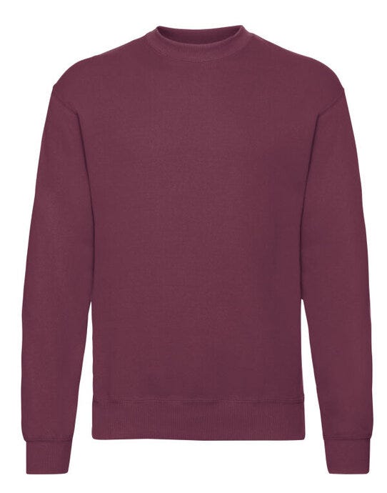 Fruit Of The Loom 62202 FOTL Mens Classic Set-In Sweat - Burgundy