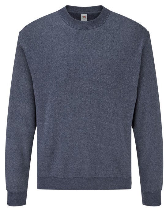 Fruit Of The Loom 62202 FOTL Mens Classic Set-In Sweat - Vintage Heather Navy