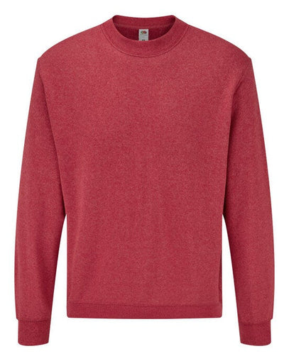 Fruit Of The Loom 62202 FOTL Mens Classic Set-In Sweat - Vintage Heather Red