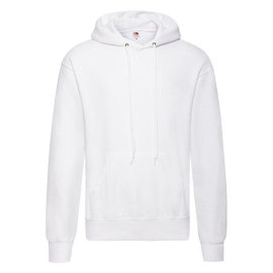 Fruit Of The Loom 62208 FOTL Mens Classic Hooded Sweat - White