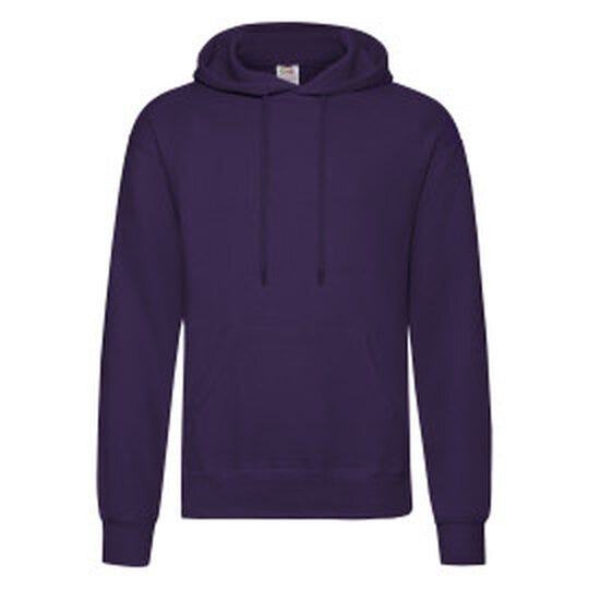 Fruit Of The Loom 62208 FOTL Mens Classic Hooded Sweat - Purple