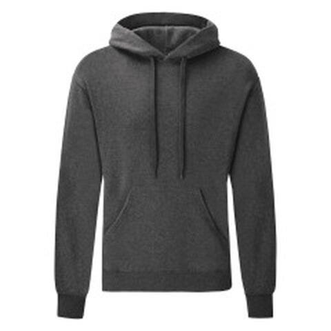 Fruit Of The Loom 62208 FOTL Mens Classic Hooded Sweat - Dark Heather