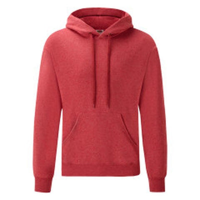 Fruit Of The Loom 62208 FOTL Mens Classic Hooded Sweat - Vintage Heather Red