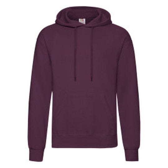 Fruit Of The Loom 62208 FOTL Mens Classic Hooded Sweat - Burgundy
