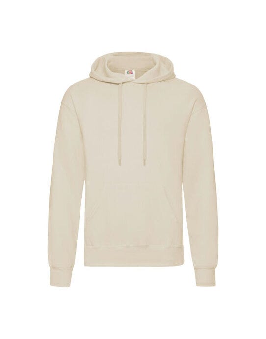 Fruit Of The Loom 62208 FOTL Mens Classic Hooded Sweat - Natural