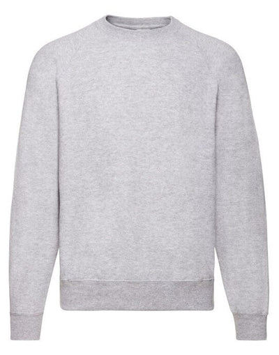Fruit Of The Loom 62216 FOTL Mens Classic Raglan Sweat - Heather Grey