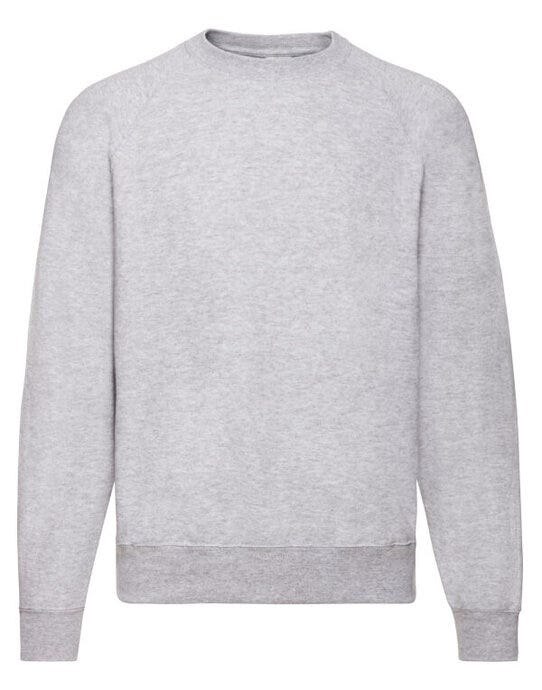 Fruit Of The Loom 62216 FOTL Mens Classic Raglan Sweat - Heather Grey
