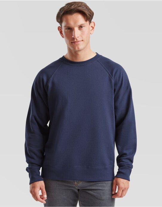 Fruit Of The Loom 62216 FOTL Mens Classic Raglan Sweat - Navy Blue