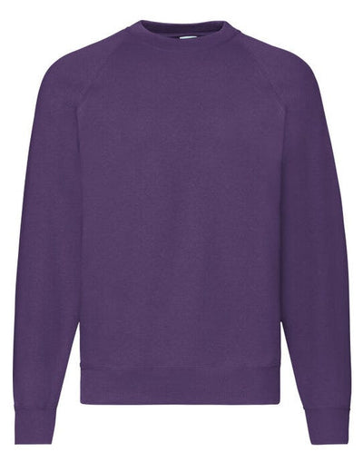 Fruit Of The Loom 62216 FOTL Mens Classic Raglan Sweat - Purple