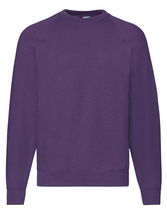 Fruit Of The Loom 62216 FOTL Mens Classic Raglan Sweat - Purple