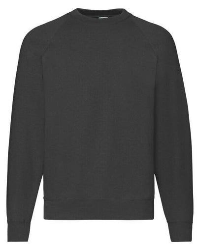 Fruit Of The Loom 62216 FOTL Mens Classic Raglan Sweat - Black