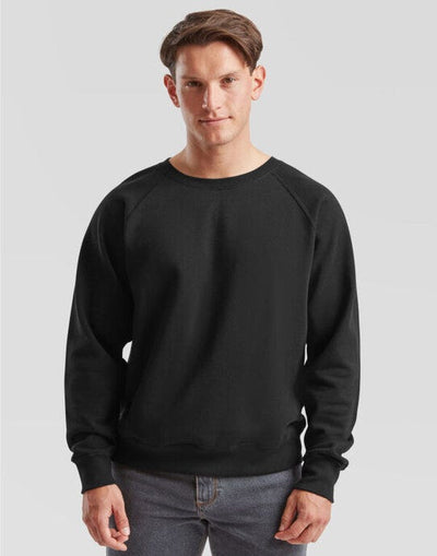Fruit Of The Loom 62216 FOTL Mens Classic Raglan Sweat - Black