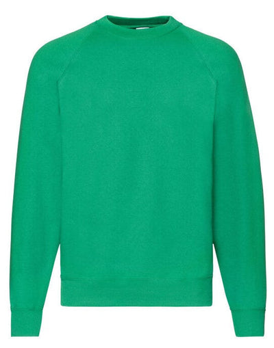 Fruit Of The Loom 62216 FOTL Mens Classic Raglan Sweat - Kelly Green