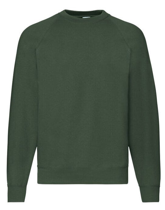 Fruit Of The Loom 62216 FOTL Mens Classic Raglan Sweat - Bottle Green