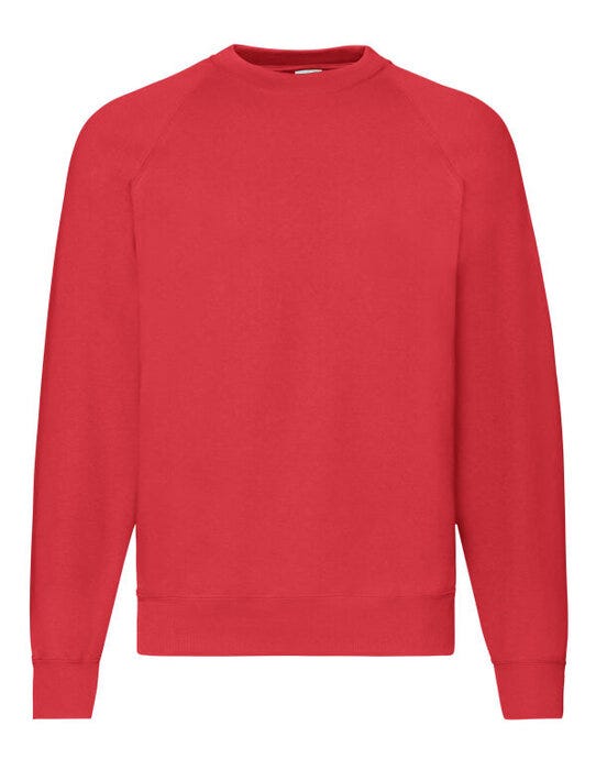Fruit Of The Loom 62216 FOTL Mens Classic Raglan Sweat - Red