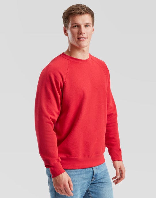 Fruit Of The Loom 62216 FOTL Mens Classic Raglan Sweat - Red