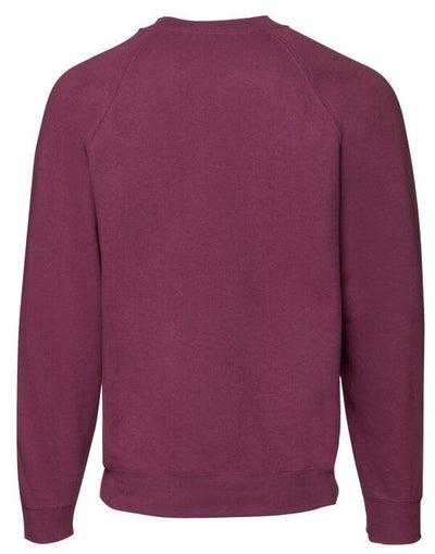 Fruit Of The Loom 62216 FOTL Mens Classic Raglan Sweat - Burgundy