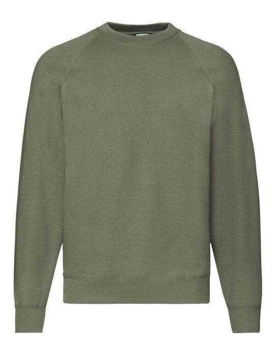 Fruit Of The Loom 62216 FOTL Mens Classic Raglan Sweat - Classic Olive