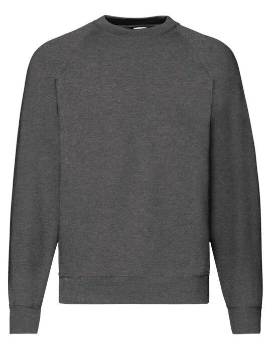 Fruit Of The Loom 62216 FOTL Mens Classic Raglan Sweat - Dark Heather
