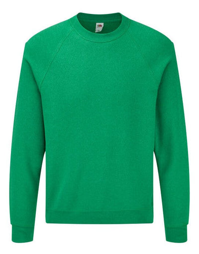 Fruit Of The Loom 62216 FOTL Mens Classic Raglan Sweat - Retro Heather Green