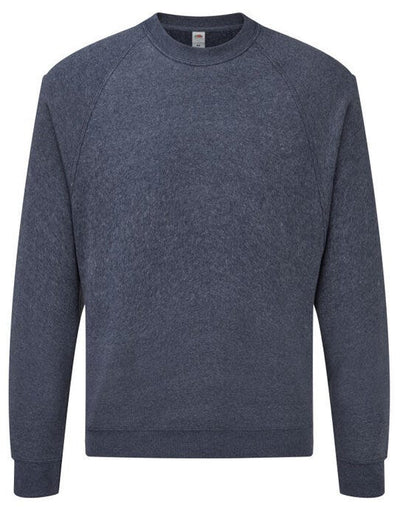 Fruit Of The Loom 62216 FOTL Mens Classic Raglan Sweat - Vintage Heather Navy