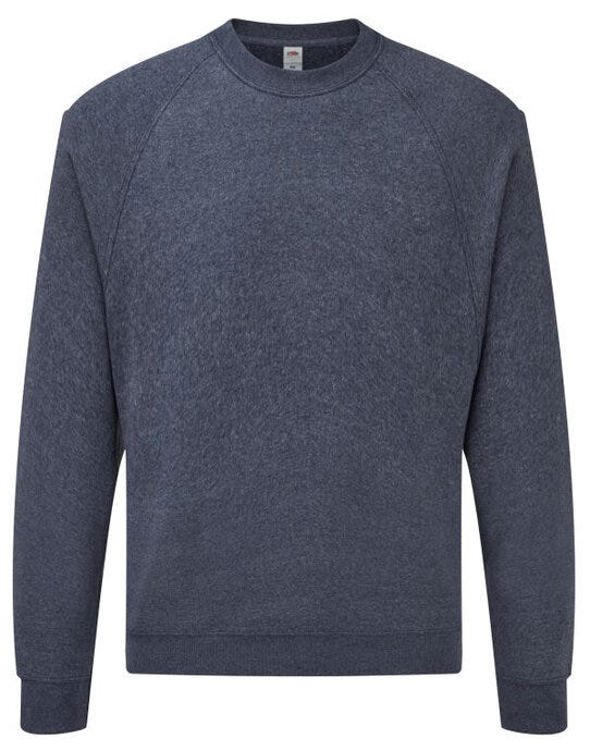Fruit Of The Loom 62216 FOTL Mens Classic Raglan Sweat - Vintage Heather Navy