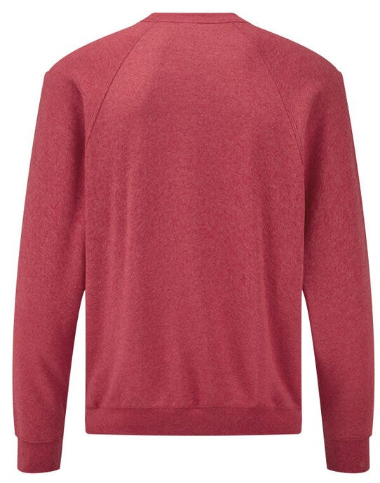 Fruit Of The Loom 62216 FOTL Mens Classic Raglan Sweat - Vintage Heather Red
