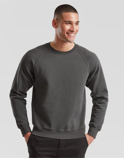 Fruit Of The Loom 62216 FOTL Mens Classic Raglan Sweat - Light Graphite
