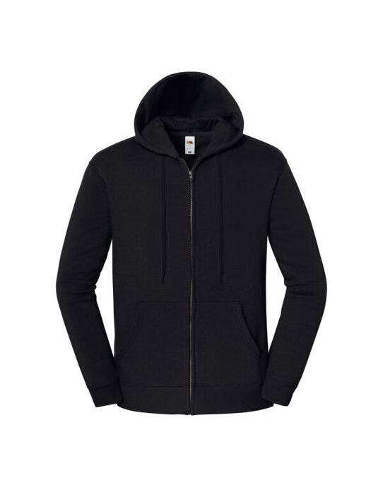Fruit Of The Loom 62286 FOTL Iconic Premium Hooded Sweat Jacket - Black